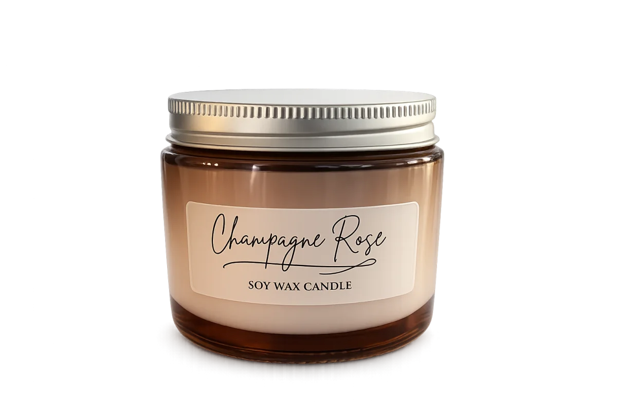 Champagne Rose Amber Jar